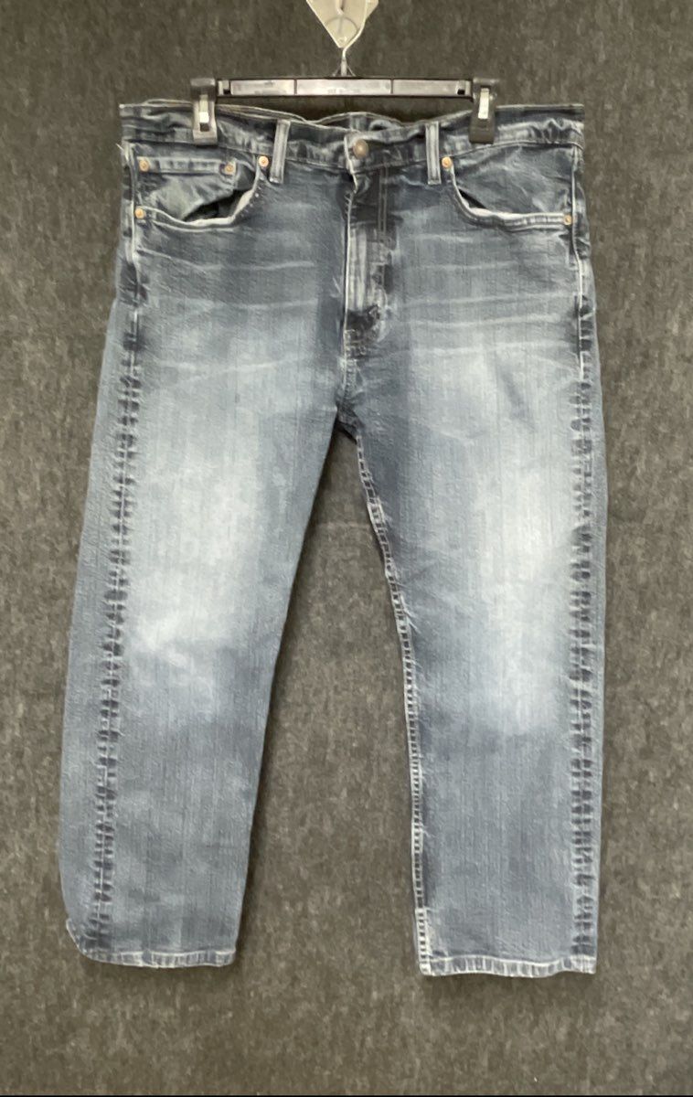 Levi's Men's 505 Regular Fit Straight Leg Blue Faded Denim Jeans Sz 36x30