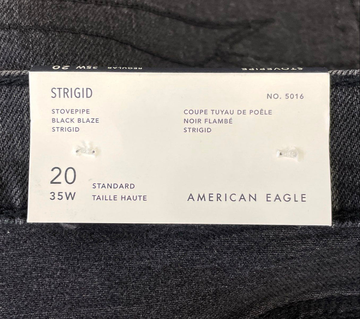 American Eagle Women's Stovepipe Jeans Black Blaze Strigid High Rise Sz 20 NWT