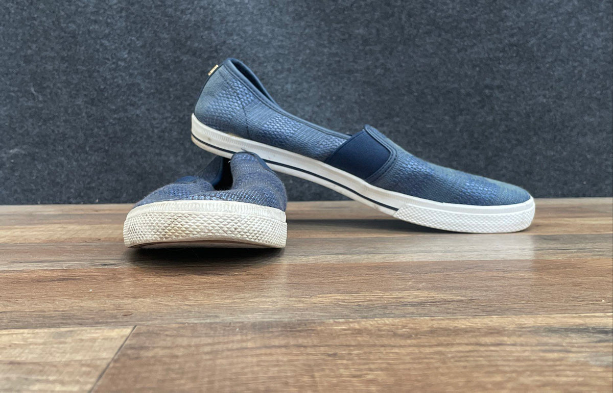 Lauren Ralph Lauren Jinnie Blue Woven Slip-On Sneakers Size 10