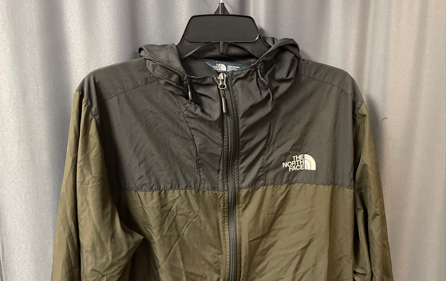 The North Face Men's Cyclone Windbreaker Jacket Black Olive Green Sz M