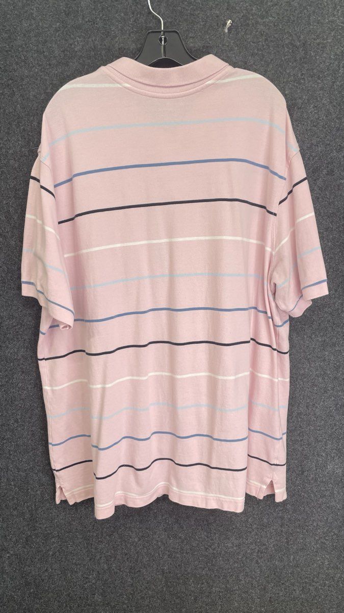 Merona Men's Pink Striped Short Sleeve Cotton The Ultimate Polo Shirt Sz XXL