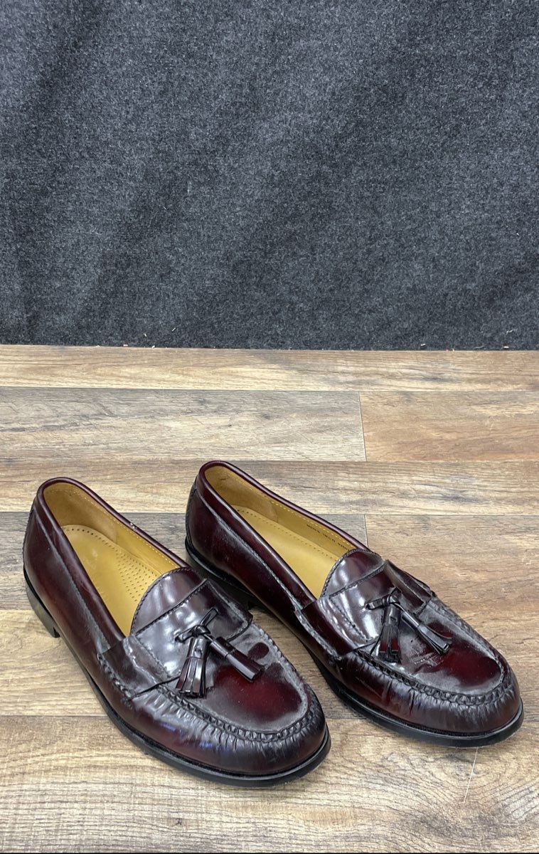 Cole Haan Pinch Tassel Burgundy Leather Loafers Men's Size 10