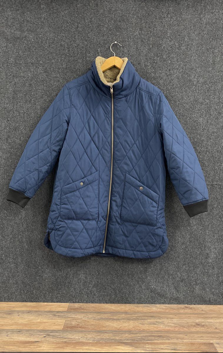 Weatherproof Vintage Women's Navy Blue Sherpa Lined Quilted Jacket Sz M