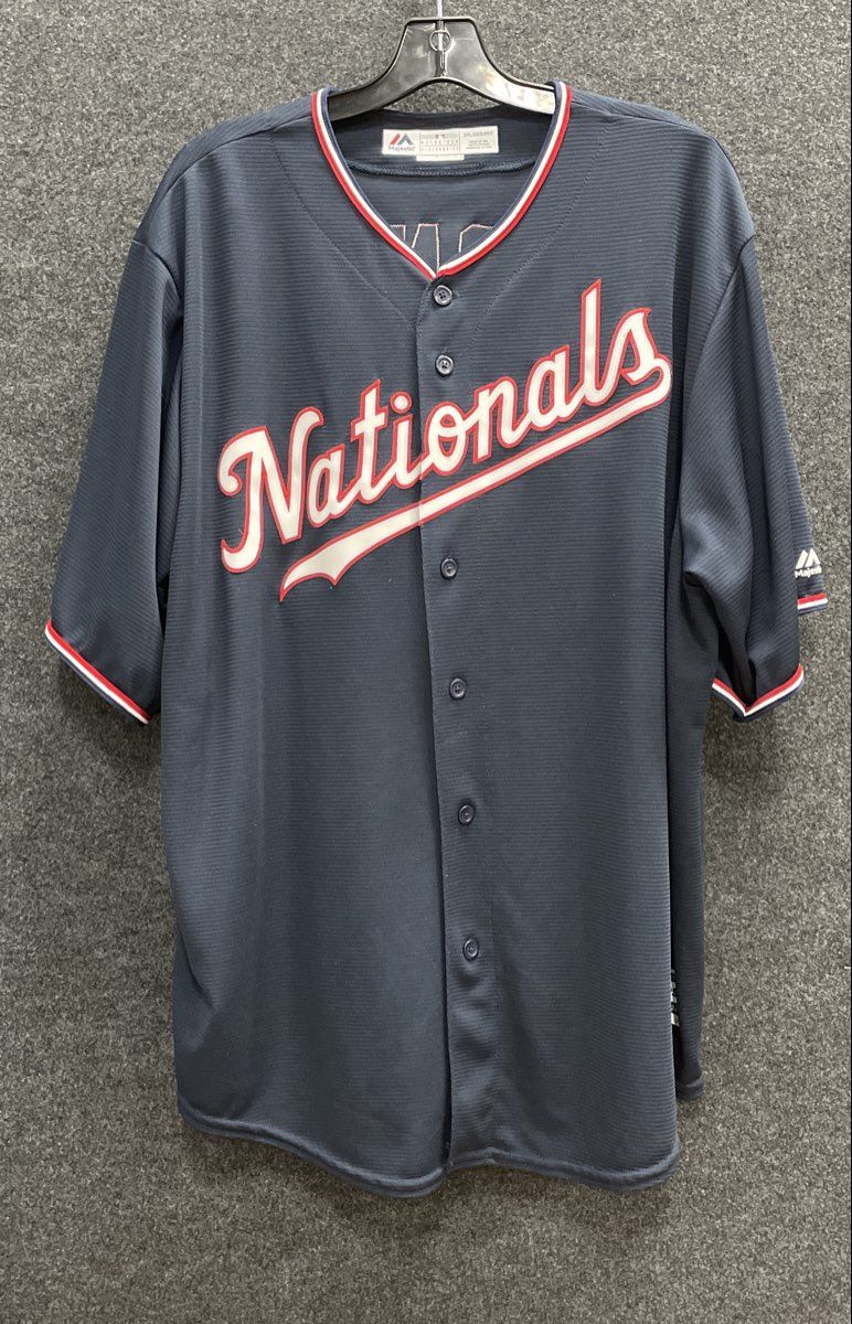 Majestic Men's Washington Nationals Navy Trea Turner Cool Base Jersey Sz 2XL