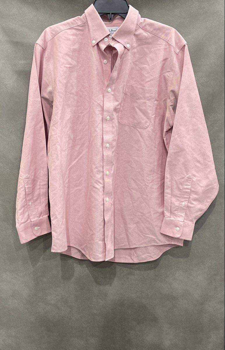 LL Bean Men's Pink Traditional Fit Oxford Button Down Cotton Shirt Sz 16-34