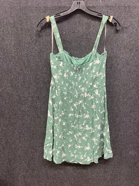 Altar'd State Women's Green Floral Smocked Back Ruffled Bust Mini Dress Size M