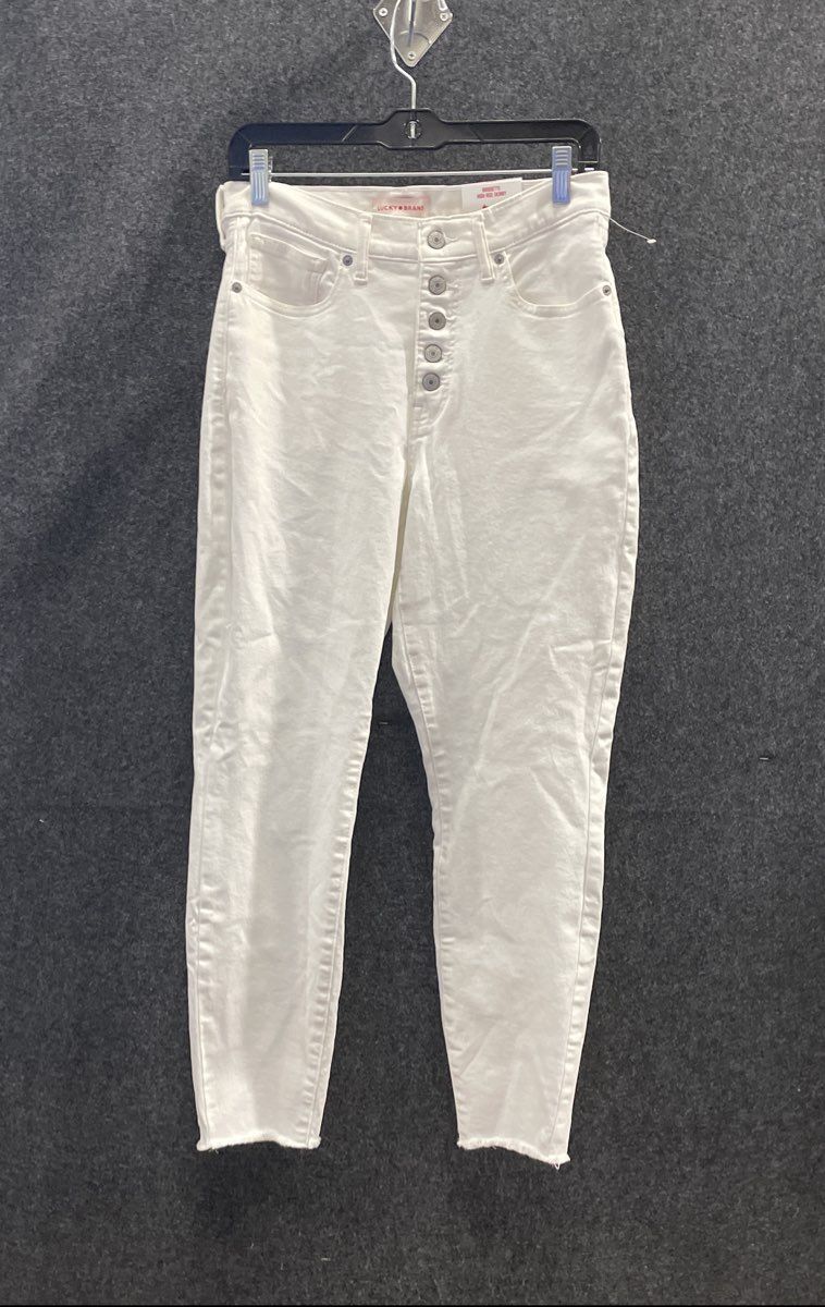 Lucky Brand Women's Bridgette High Rise Skinny White Button Fly Jeans Sz 8 NWT