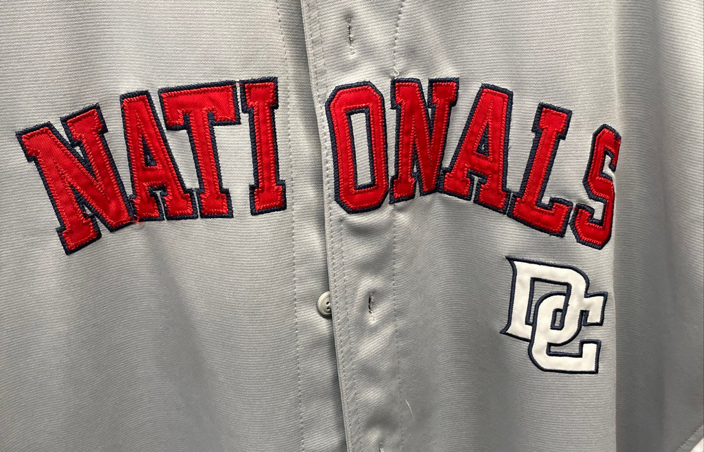 Dynasty Men's Washington Nationals MLB Baseball Jersey Grey Red Sz 2XL