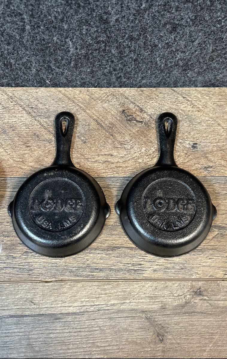 Lodge LMS & Galerie Cast Iron Mini Skillet Heart Griddle 3 Piece Lot Novelty