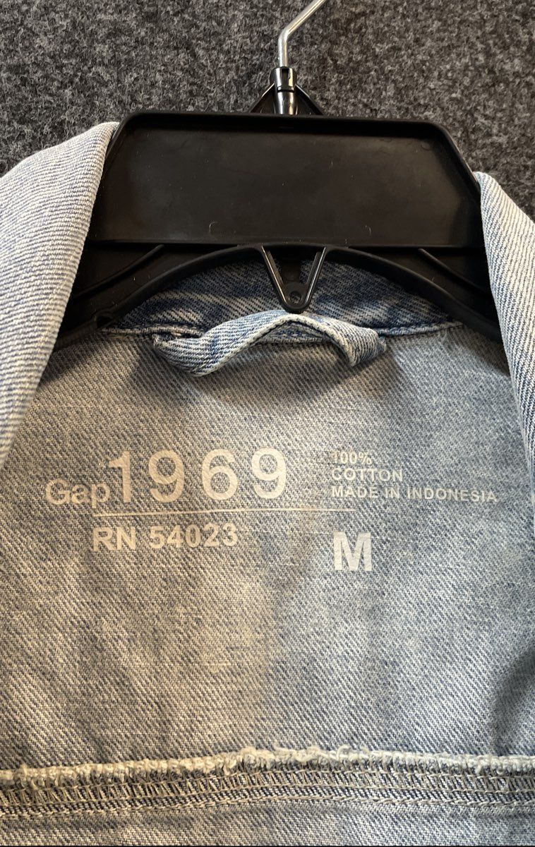 Gap Men's 1969 Denim Trucker Jacket Light Wash Cotton Blue Sz M