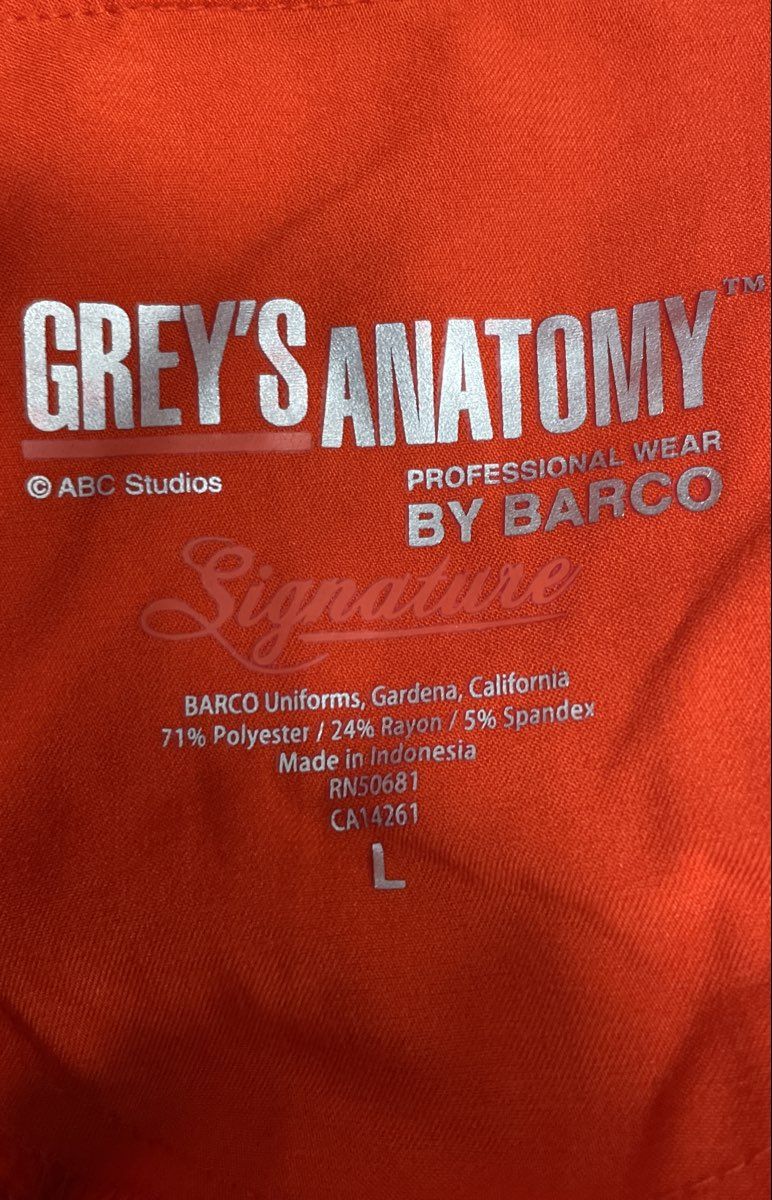 Grey's Anatomy by Barco Women's Signature Scrub Pants Orange Cargo Size L