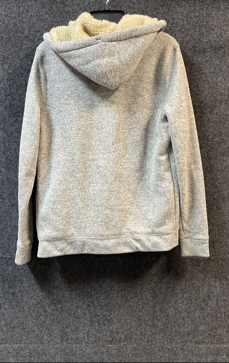 Hollister Men's Heather Gray Sherpa Lined Full Zip Hoodie Jacket Fleece Sz M
