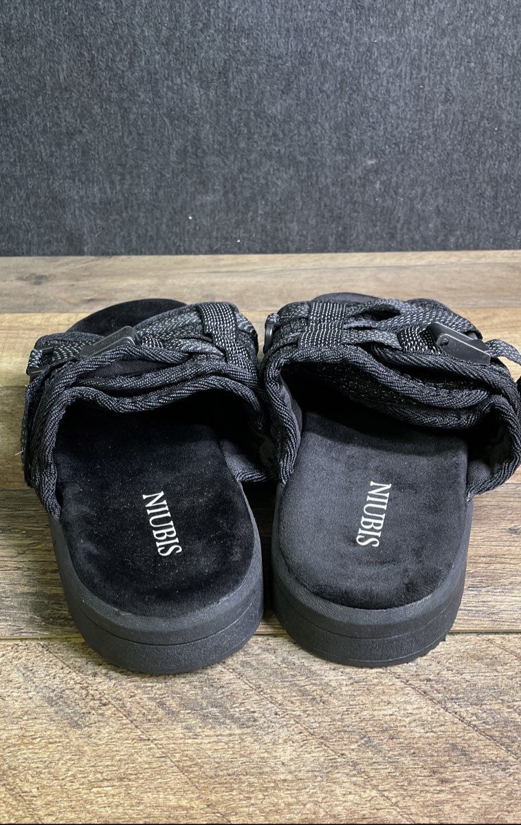 Niubis COBISN Black Woven Buckle Platform Sandal Slides Women's Size 9-10