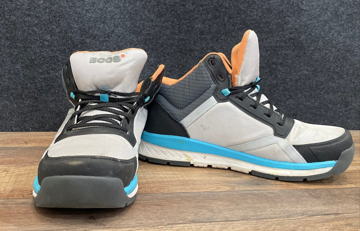 Bogs Slip Resistant Gray Black Blue Orange Mid Top Shoes Women's Size 9