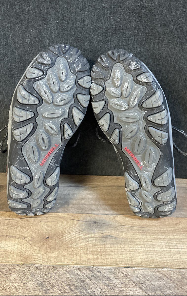 Merrell Alverstone Men's Gray Black Red Trail Hiking Shoes Size 9