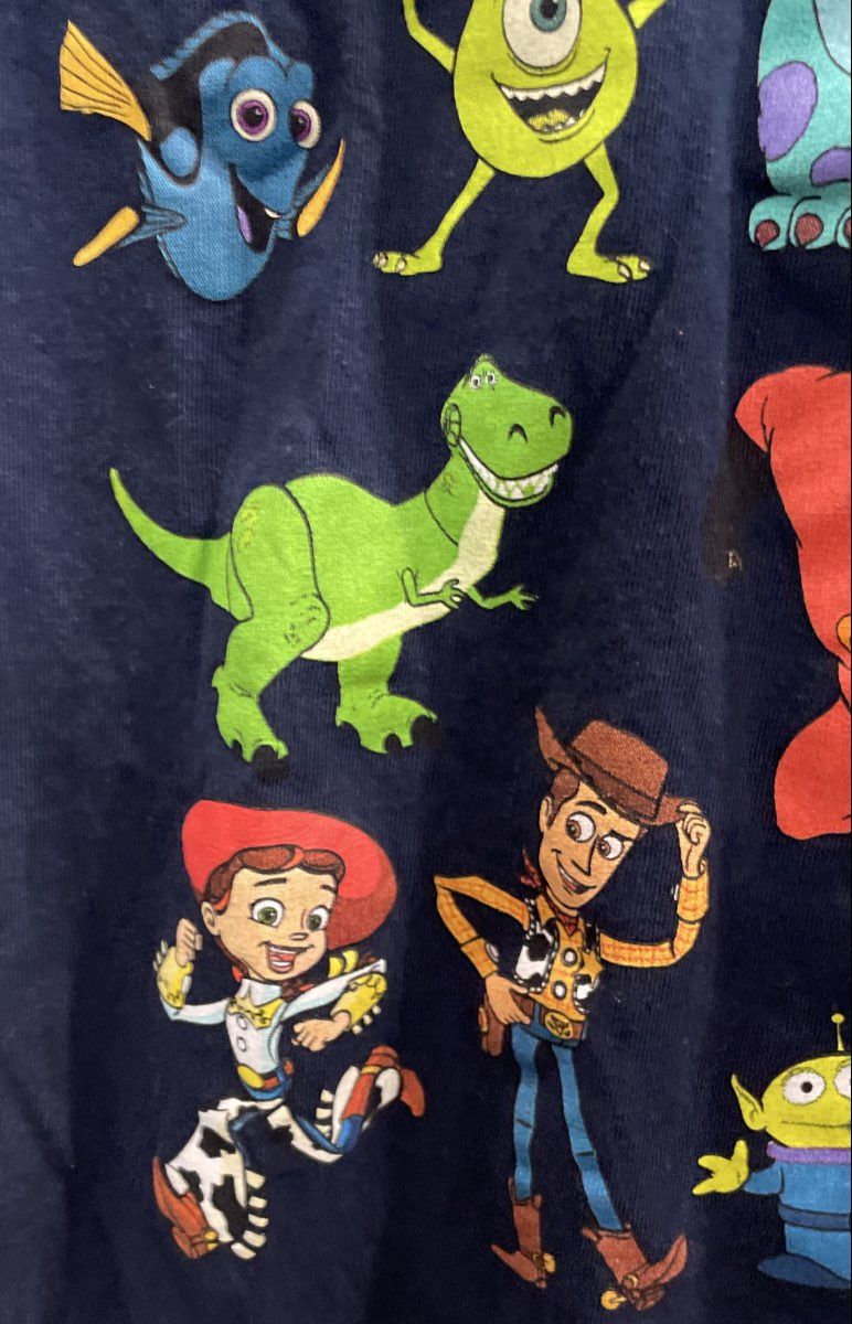 Disney Pixar Men's Navy Blue Multi Character Graphic T-Shirt Toy Story Sz 2XL