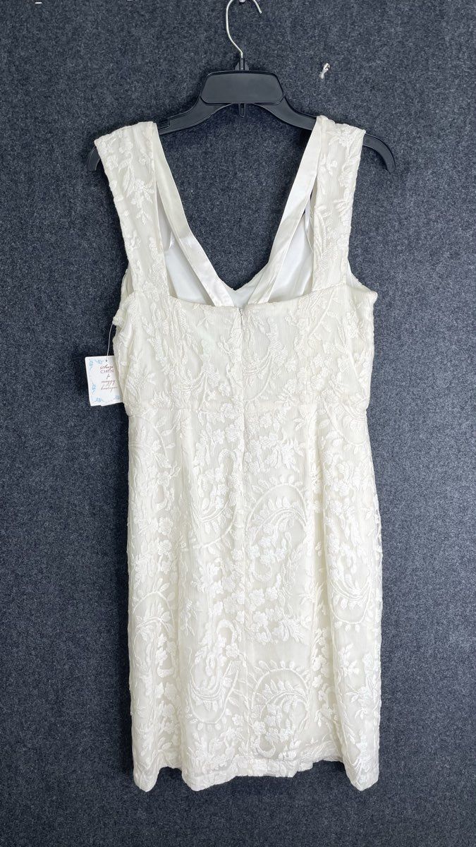 Suzi Chin for Maggy Boutique Women's White Floral Lace V-Neck Dress NWT Sz 10