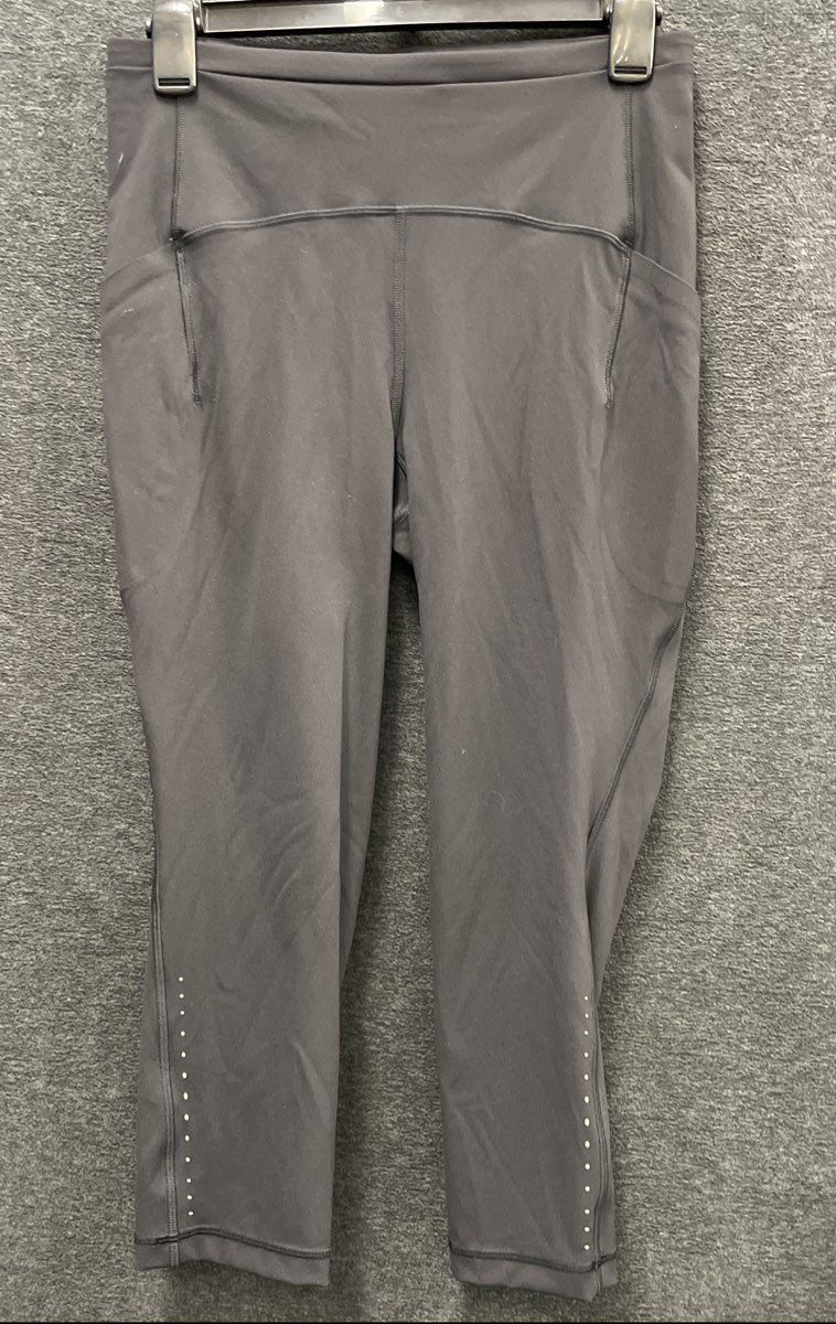 Lululemon Women's Black Swift Speed High-Rise Crop 21" Leggings Pockets Sz 8