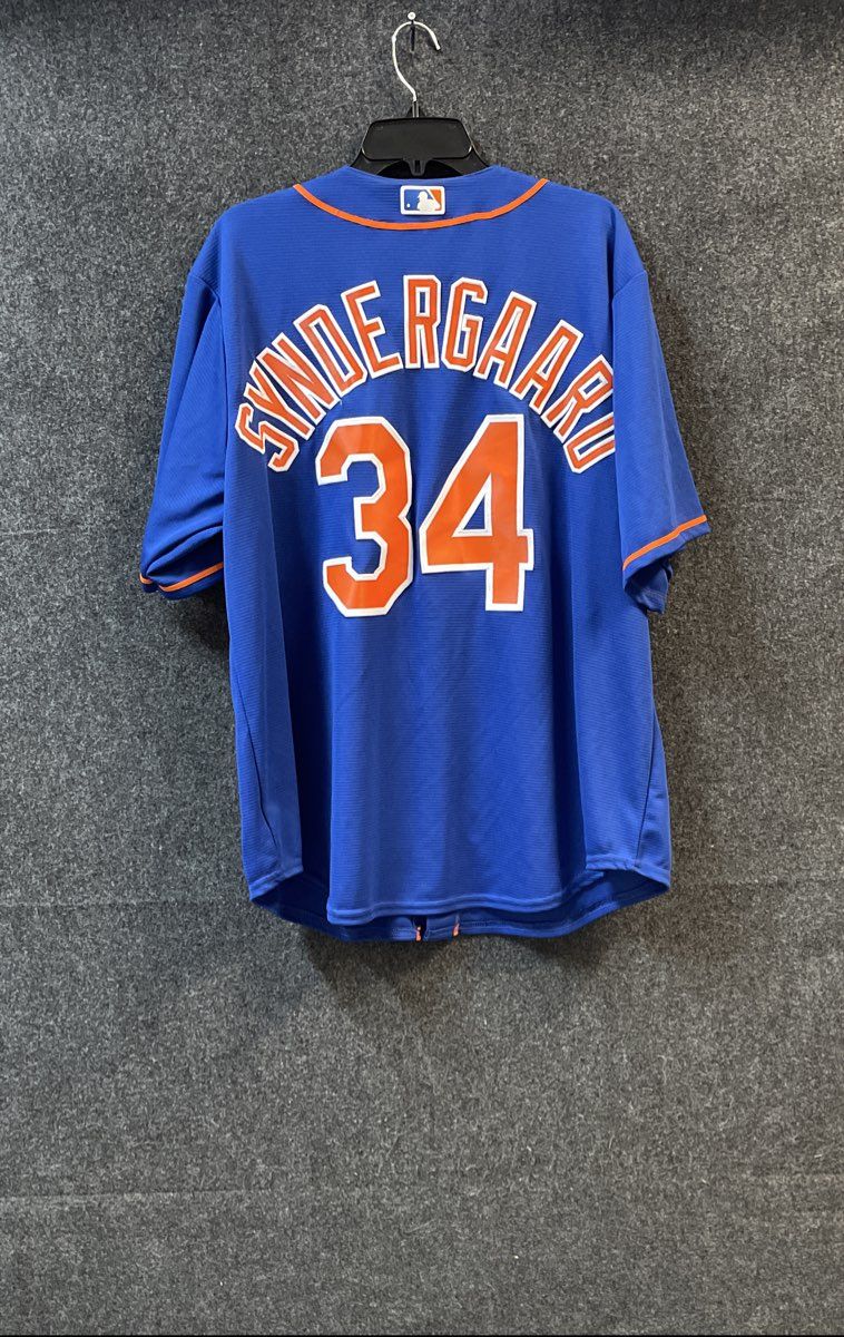 Majestic Men's New York Mets Noah Syndergaard #34 Blue Cool Base Jersey Sz XL