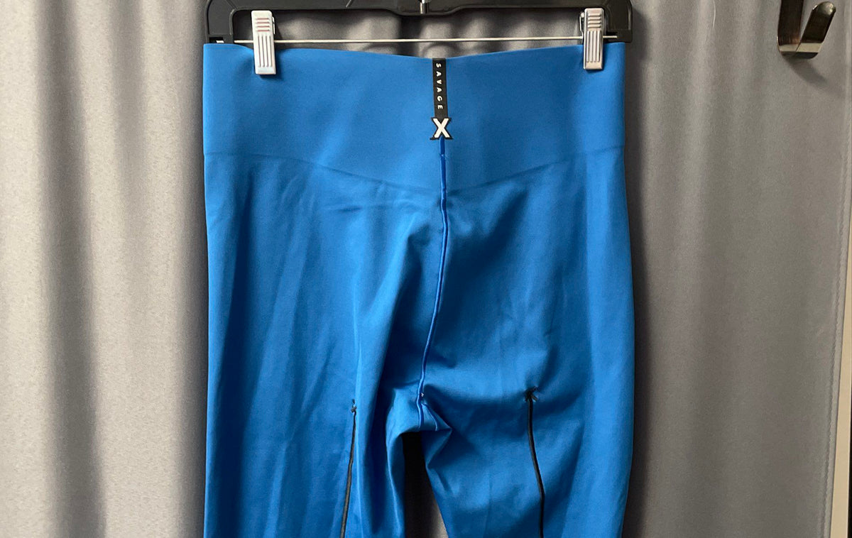 Savage x Fenty Women's Blue Workout Set Strappy Bra XL Leggings L
