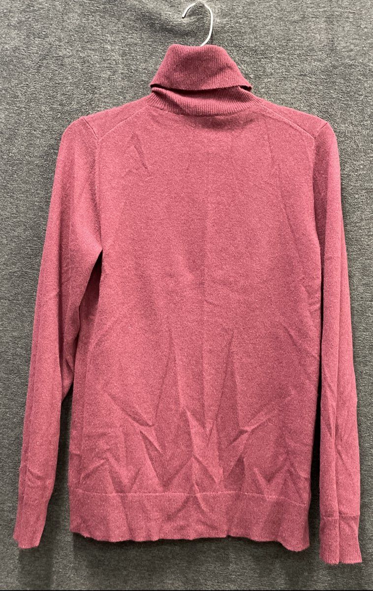 Ann Taylor Women's Maroon 100% Cashmere Turtleneck Knit Sweater Sz M