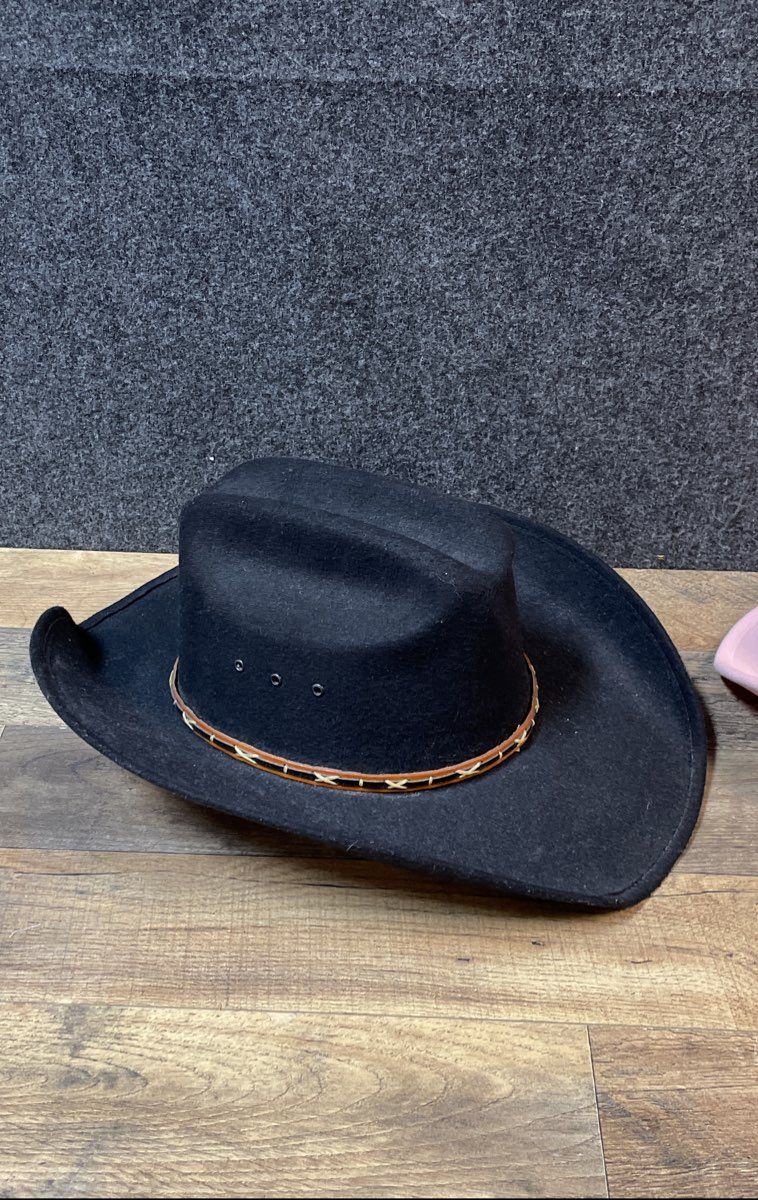 Western Express & Hat Biz Cowboy Hats Lot of 2 Pink & Black Western Sz S/M