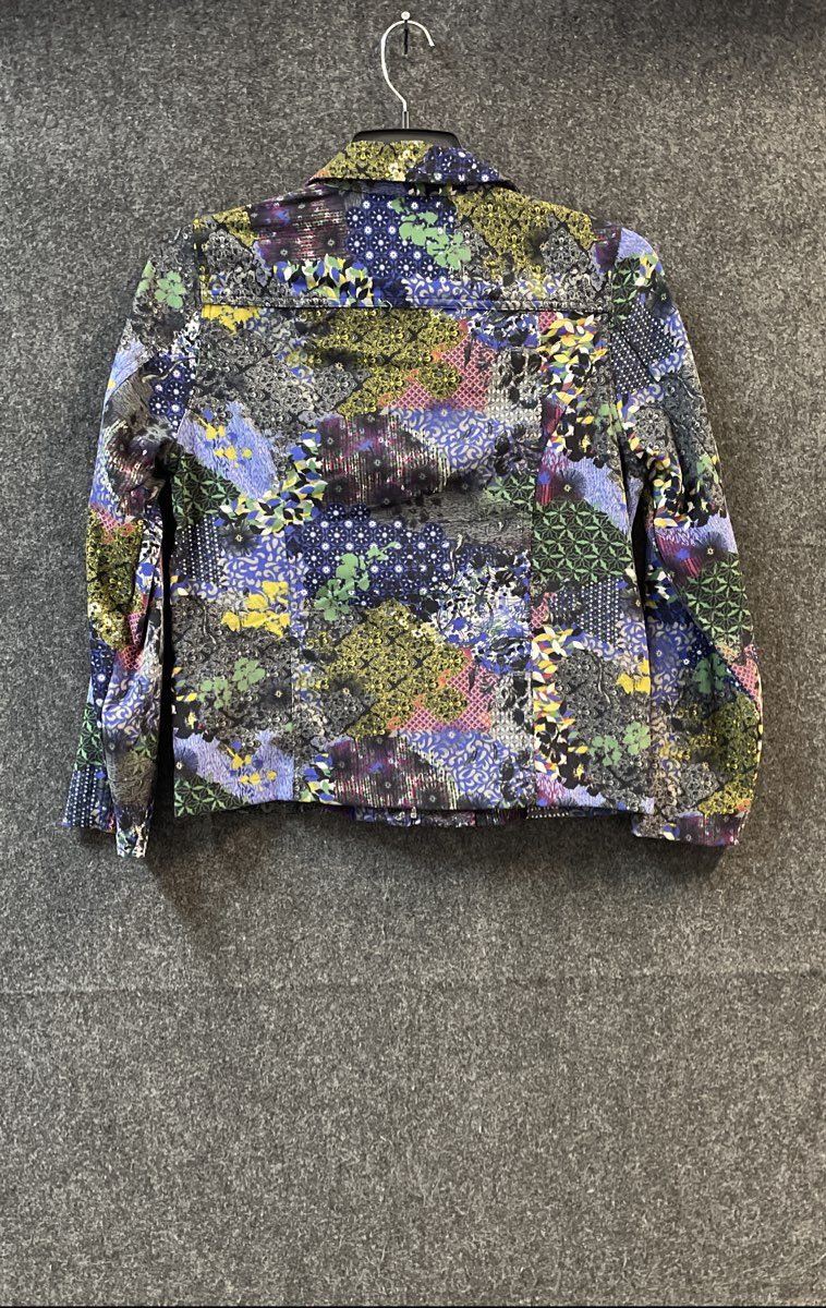 Christopher & Banks Women's Multicolor Patchwork Full Zip Jacket Sz S