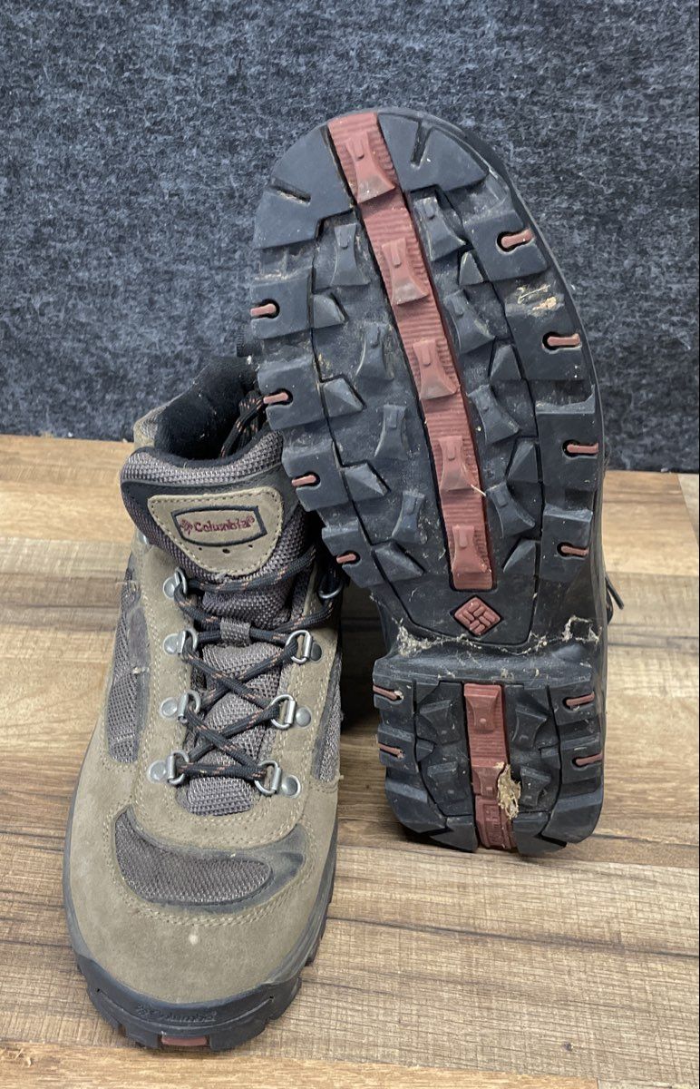 Columbia Hilltop Ridge Brown Suede Mesh Mid Hiking Boots Men's Size 10