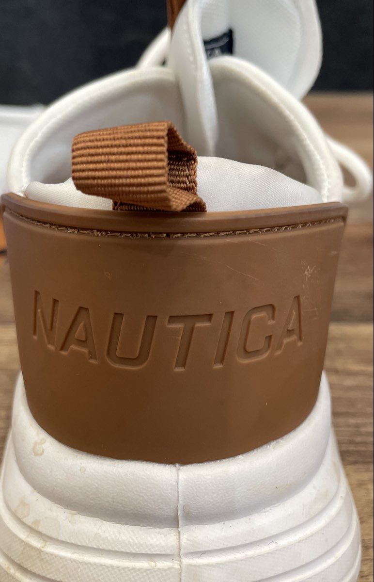 Nautica White Brown N-Tech Comfort Lifestyle Mesh Sneakers Men's Size 10