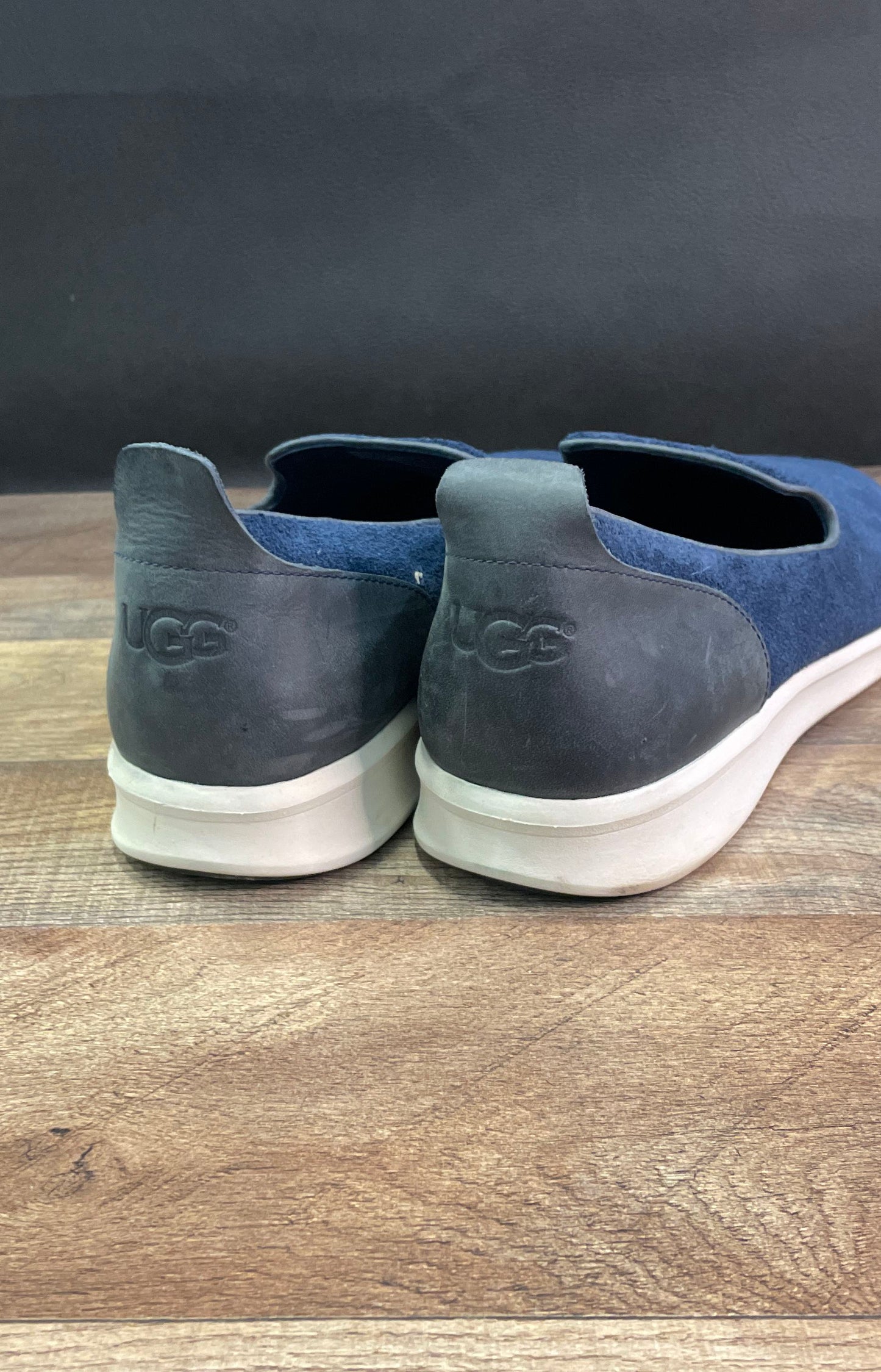 UGG Henrick Navy Blue Suede Slip-On Loafers Men's Size 13