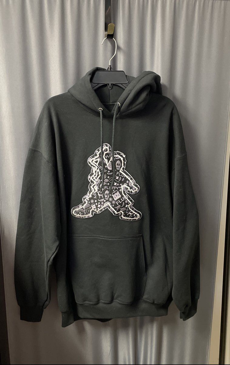 Gabriel Iglesias Men's Black Fluffy Graphic Patch Hoodie Sweatshirt Sz 2XL