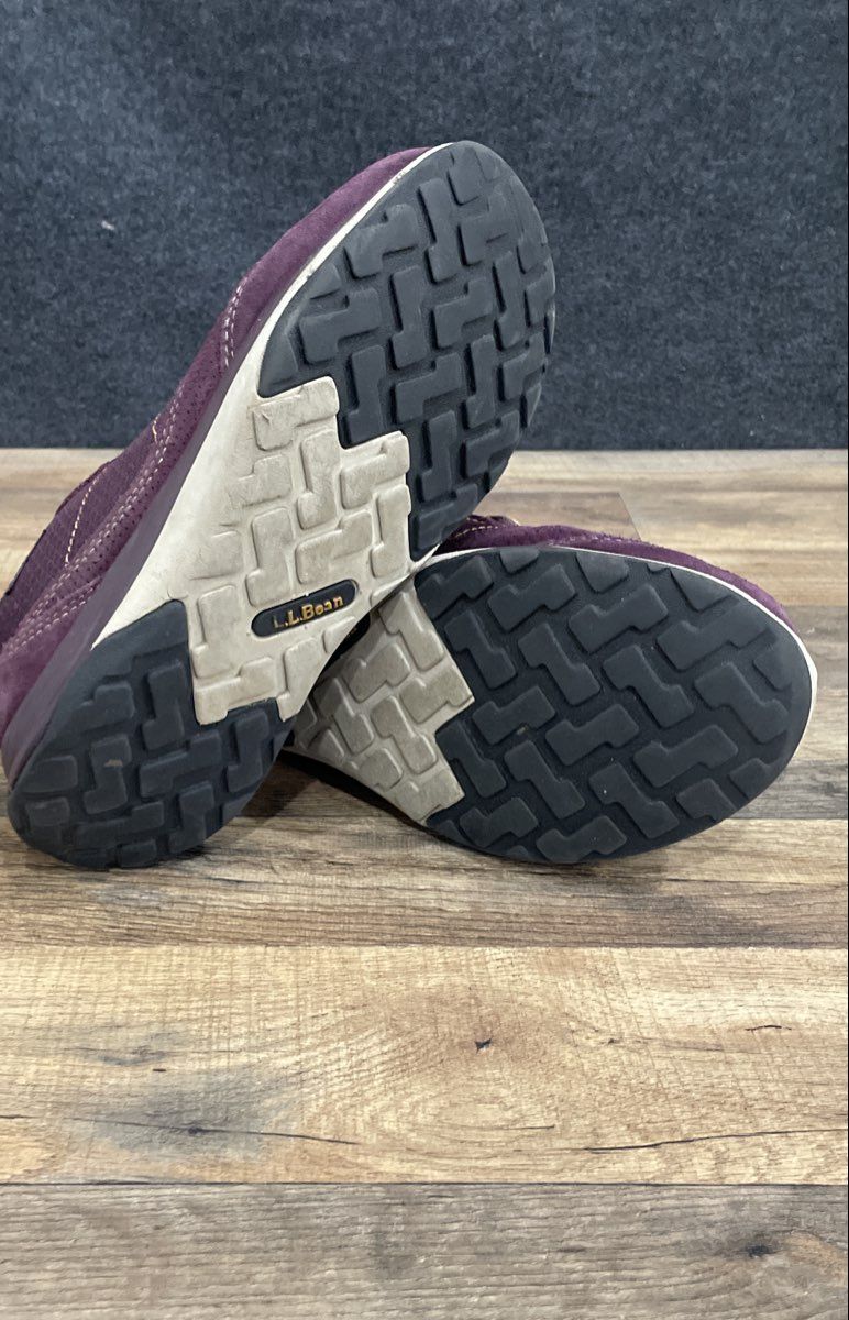 LL Bean Suede Mesh Comfort Walking Shoes Burgundy Purple Women's Size 10