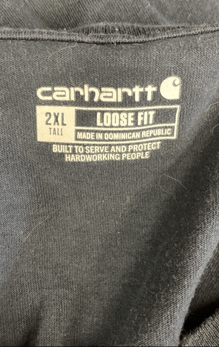 Carhartt Men's Navy Blue Loose Fit Short Sleeve Pocket T-Shirt Sz 2XL Tall