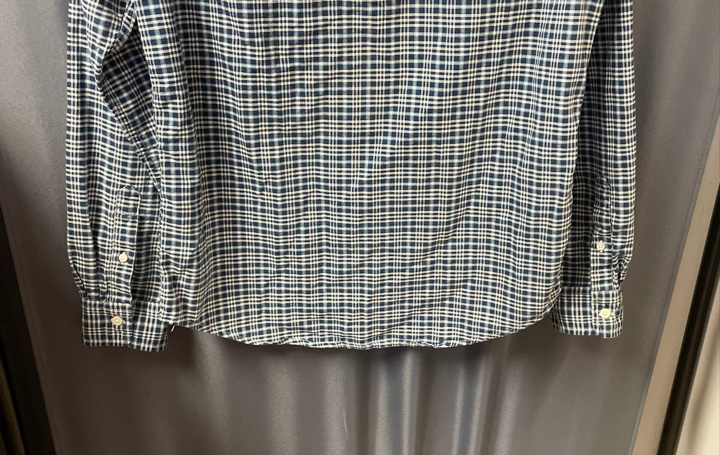 Denim & Supply Ralph Lauren Men's Blue White Plaid Cotton Button Down Shirt S
