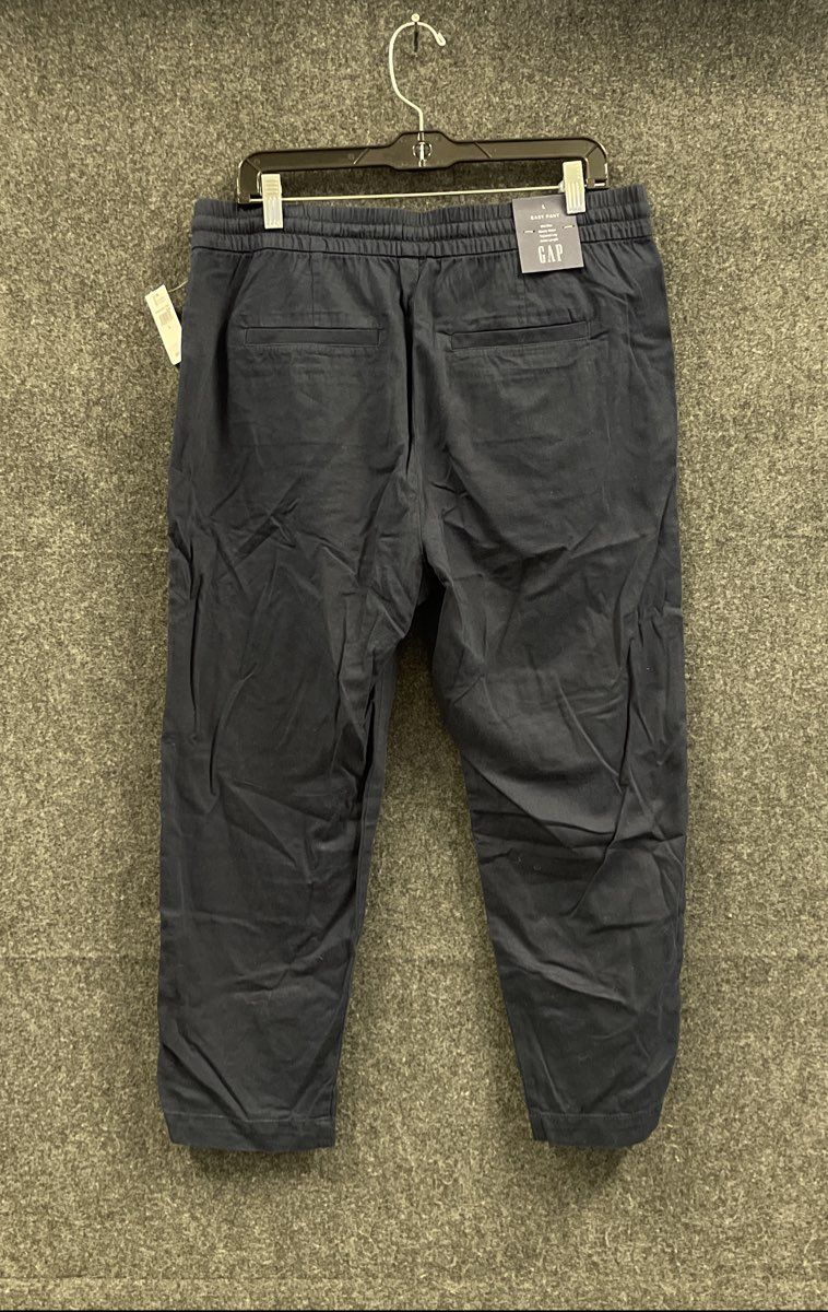 GAP Men's Navy Blue Cotton Rayon Blend Easy Pants Elastic Waist NWT Size L