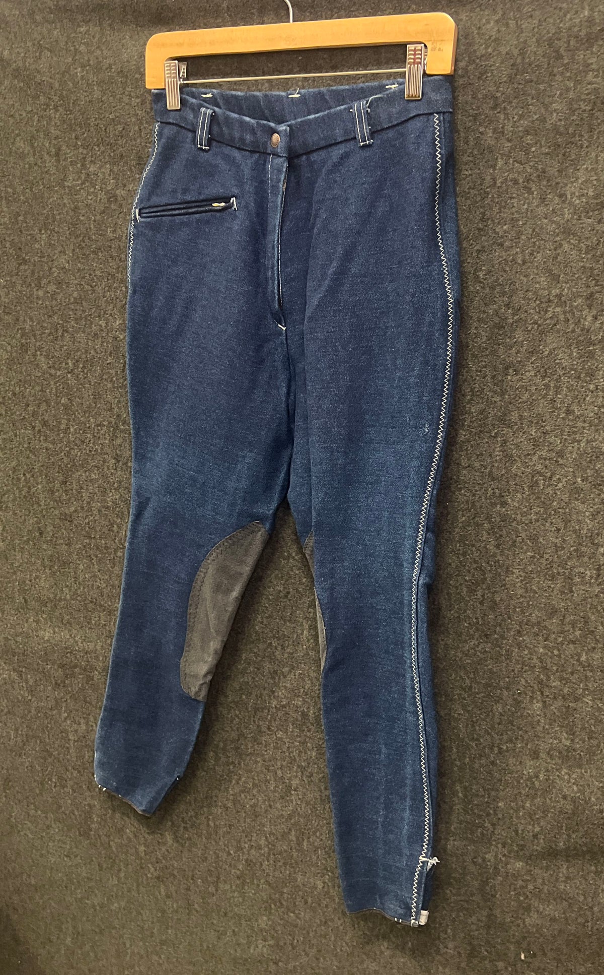 Vintage 90s Devon Aire Women's Zigzag Denim Riding Breeches Equestrian Pants 30L