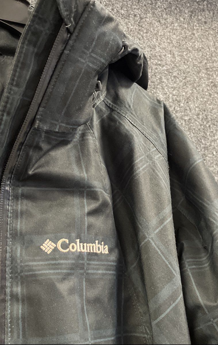 Columbia Women's Black Grid Plaid Omni-Heat Interchange Jacket Shell Sz XL