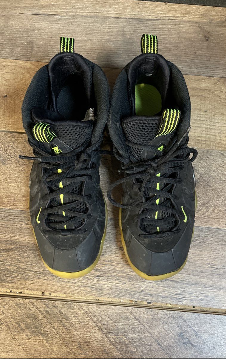Nike Little Posite One Black Volt Green Youth Basketball Sneakers Size 5.5Y
