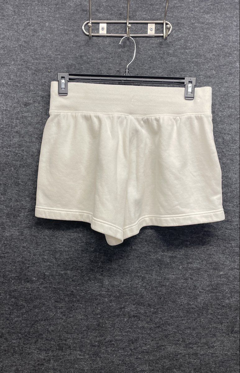 Nike Women's Cream Fleece Sweat Shorts High Waisted Drawstring Sz L