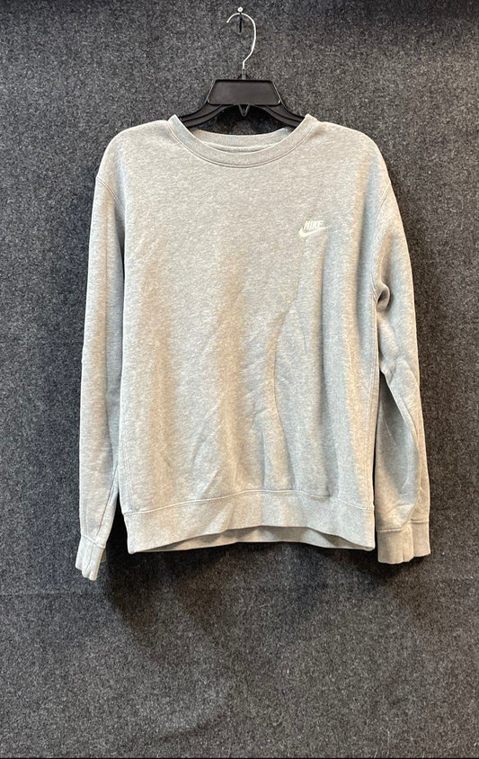 Nike Men's Crewneck Sweatshirt Heather Grey Embroidered Swoosh Logo Size L
