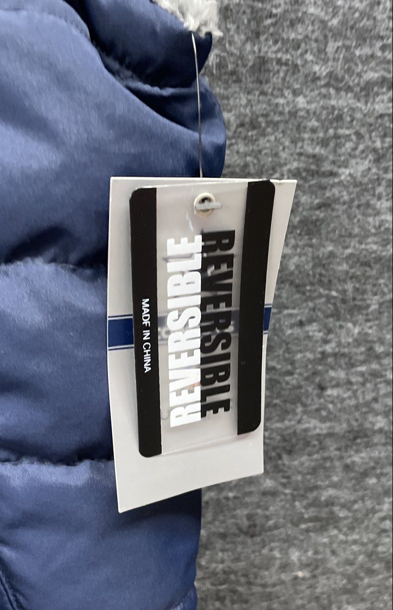 NFL Dallas Cowboys Men's Blue Reversible Puffer Vest Sherpa Fleece Quilted NWT