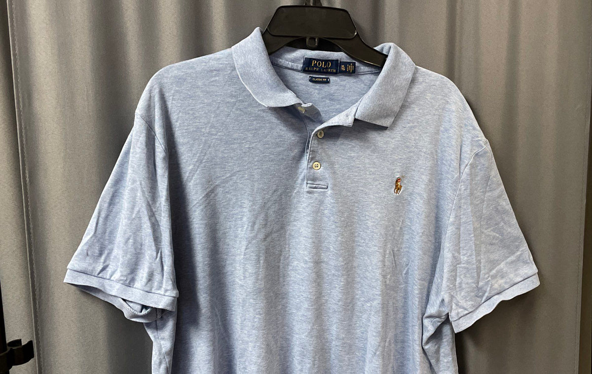 Polo Ralph Lauren Men's Polo Golf Shirt Light Blue Heather Classic Fit Sz XL