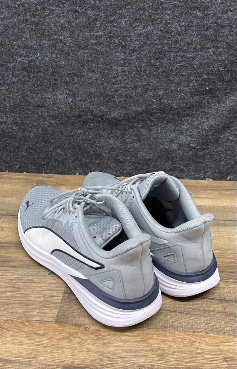 Puma Transport Modern Grey White Navy Running Shoes Men's Size 11