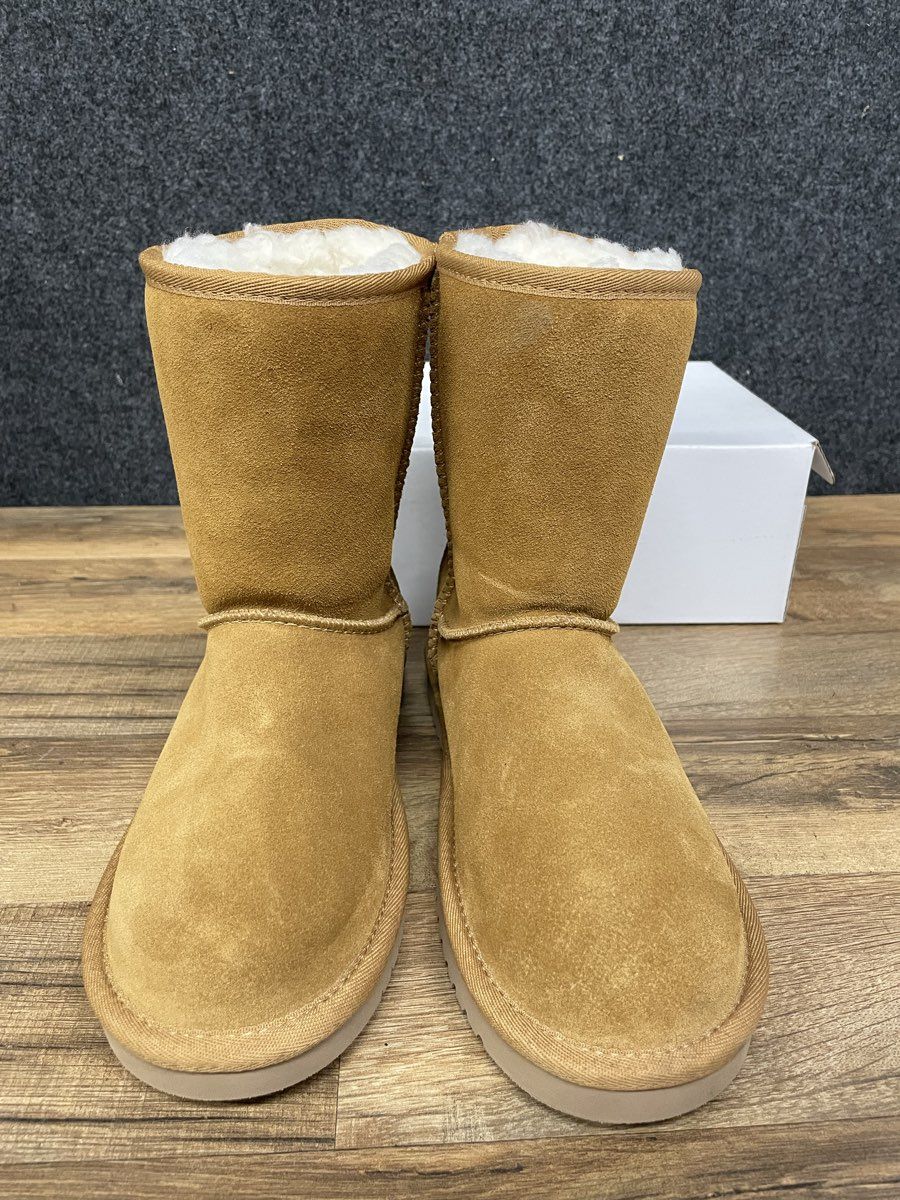Koolaburra Koola Short Chestnut Suede Fur Boots Women's Size 5 DS