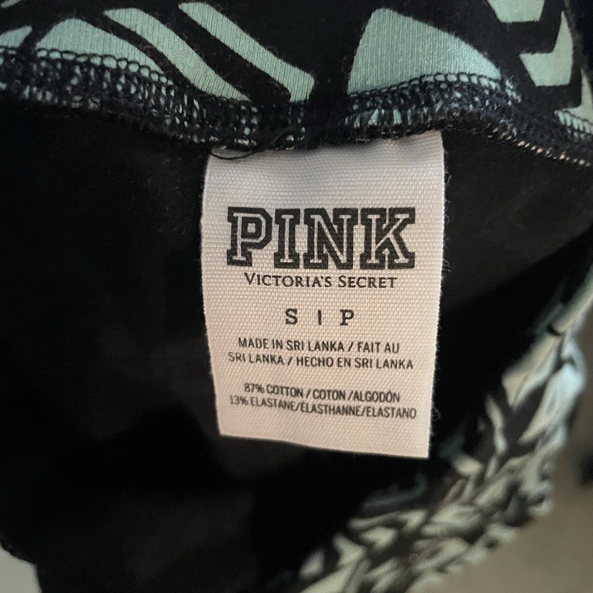Victoria's Secret PINK Women's Cyan Black Geometric Print Leggings Size S