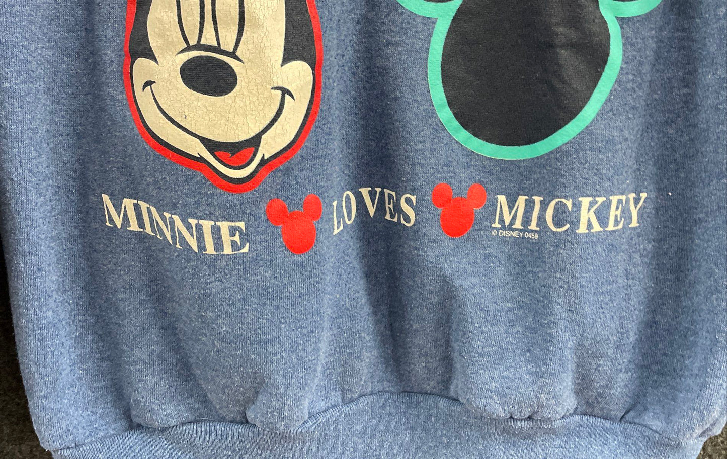 Vintage 90s Mickey Unlimited Jerry Leigh Blue Minnie Loves Mickey Sweatshirt XL