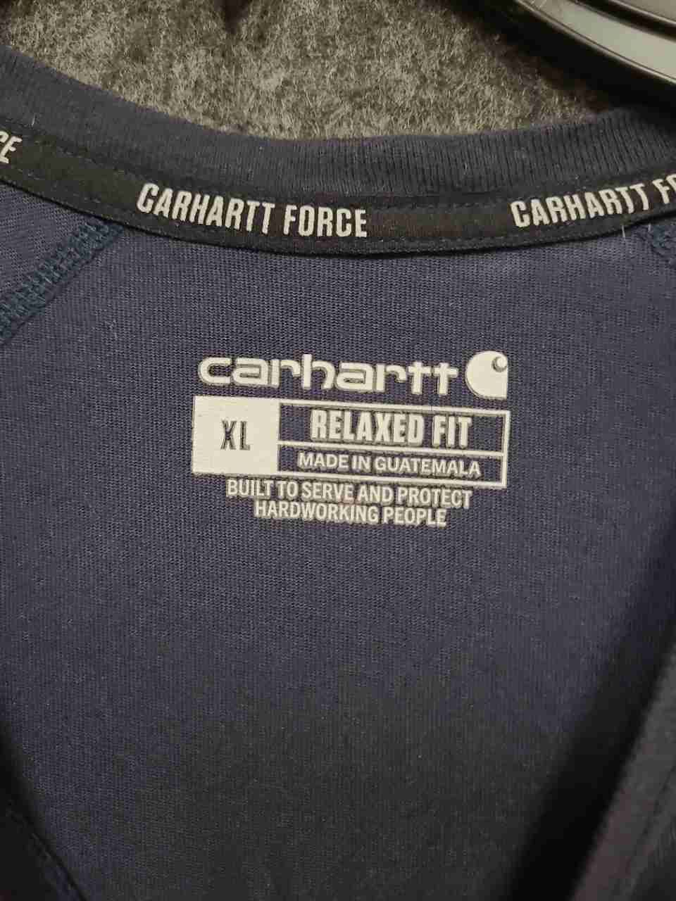 Carhartt Men's Navy Blue Force Relaxed Fit Graphic Short Sleeve T-Shirt Sz XL