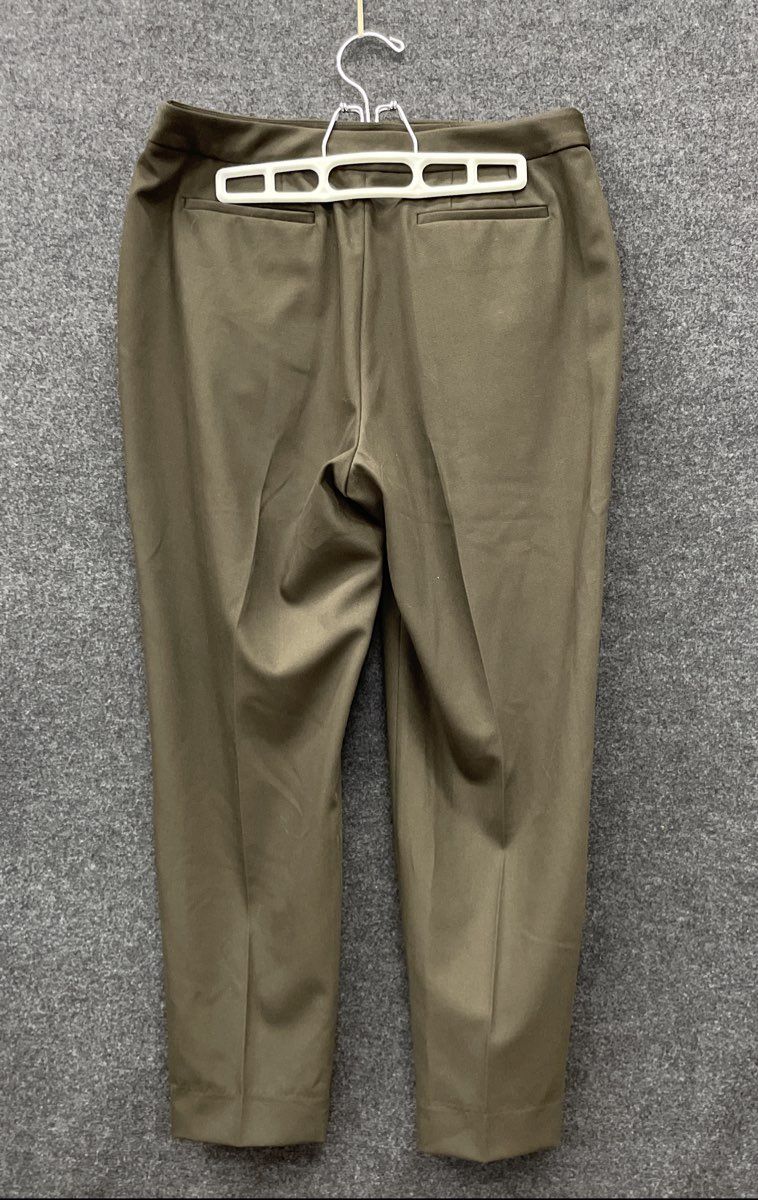 Antonio Melani Women's Olive Green Pleated High Rise Tapered Trousers Size 10
