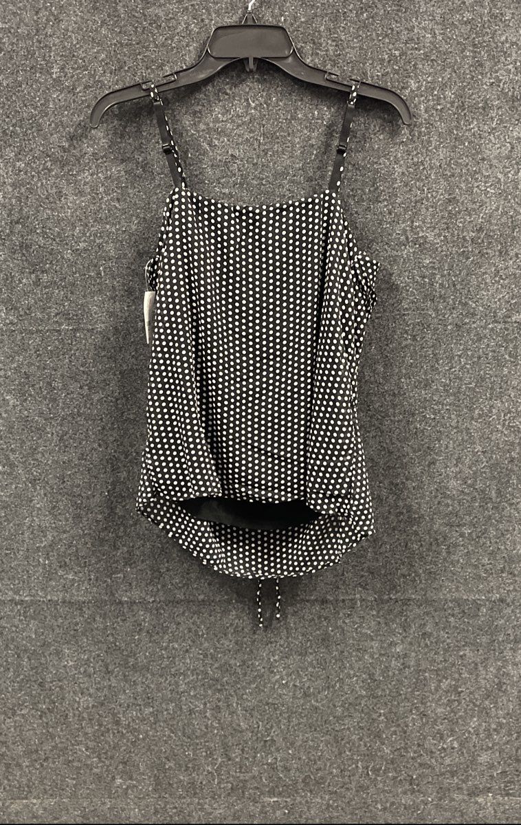 New York & Company Women's Black Polka Dot Ruffle Tie Front Camisole NWT Sz S