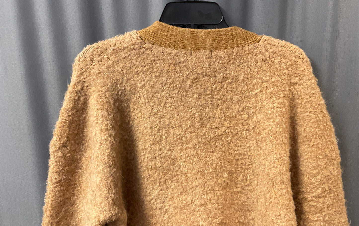 Bluivy Women's Caramel Wool Blend Boucle Button Front Cardigan NWT Sz S/M